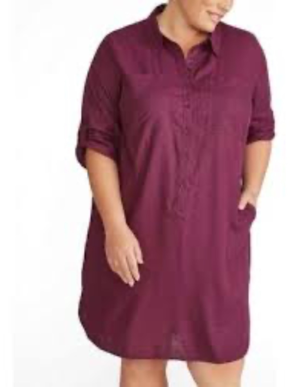 Universal Standard Rubicon shirt dress in Acai